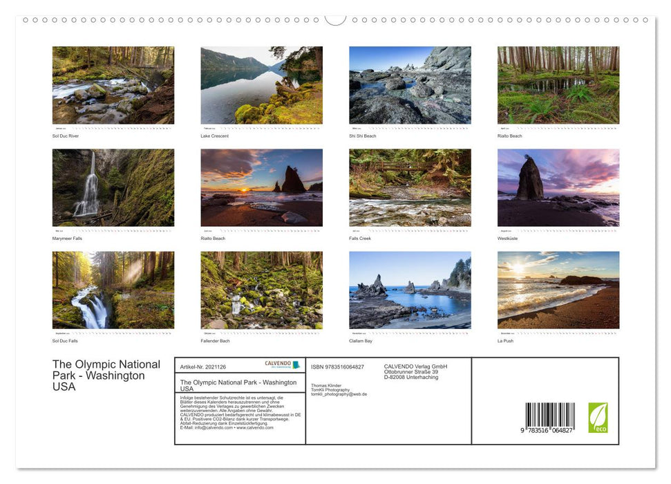 The Olympic National Park - Washington USA (CALVENDO Premium Wandkalender 2026)