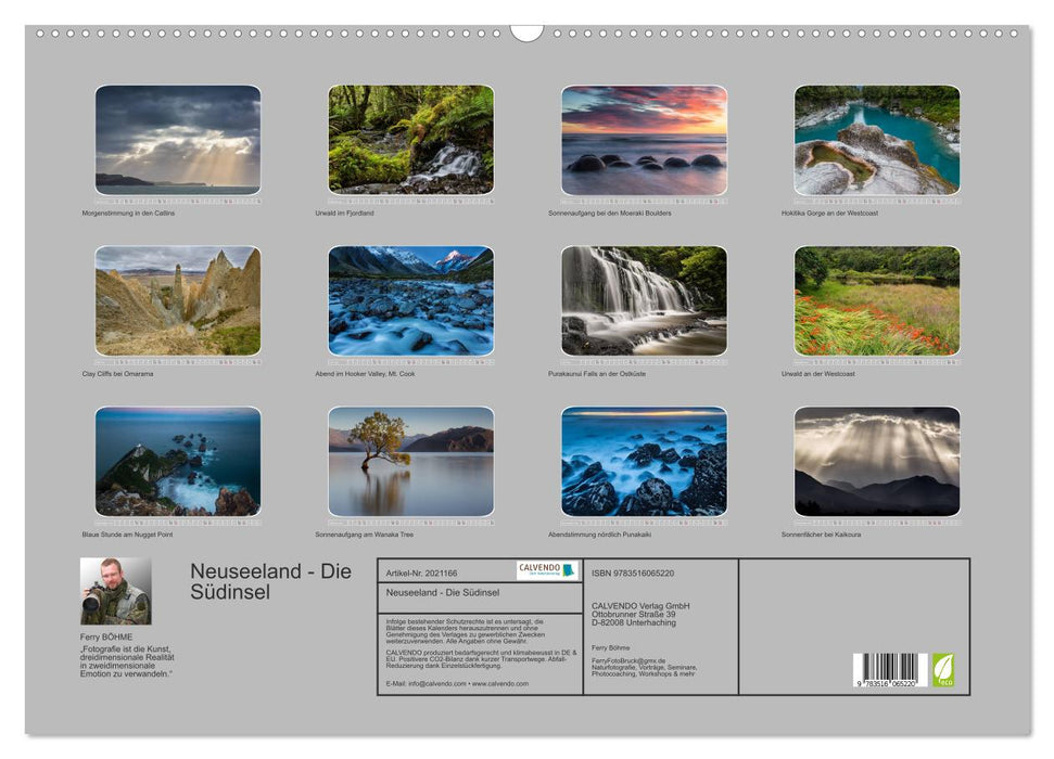 Neuseeland - Die Südinsel (CALVENDO Wandkalender 2026)