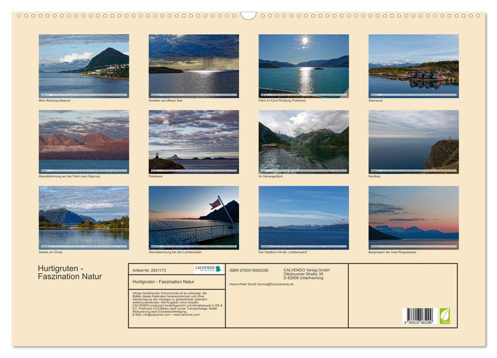 Hurtigruten - Faszination Natur (CALVENDO Wandkalender 2026)