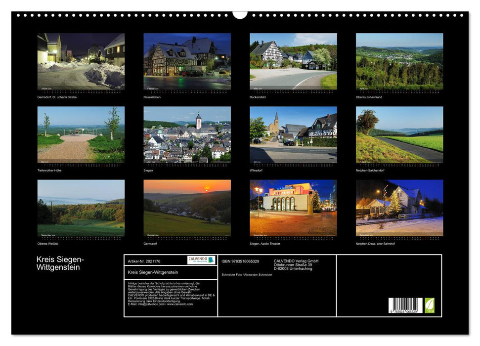 Kreis Siegen-Wittgenstein (CALVENDO Wandkalender 2026)
