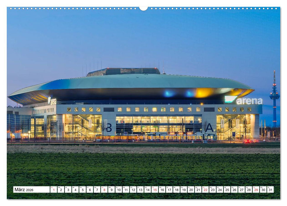 Mannheim bei Nacht - Impressionen aus der Quadratestadt (CALVENDO Premium Wandkalender 2026)