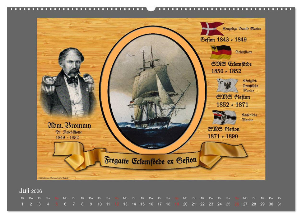 500 Jahre unter Segeln - von der GOLDEN HIND zur KERSHONES (CALVENDO Premium Wandkalender 2026)