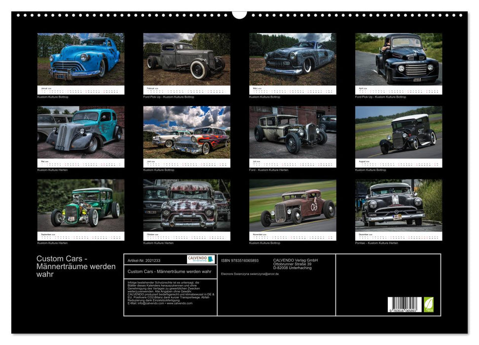 Custom Cars - Männerträume werden wahr (CALVENDO Wandkalender 2026)