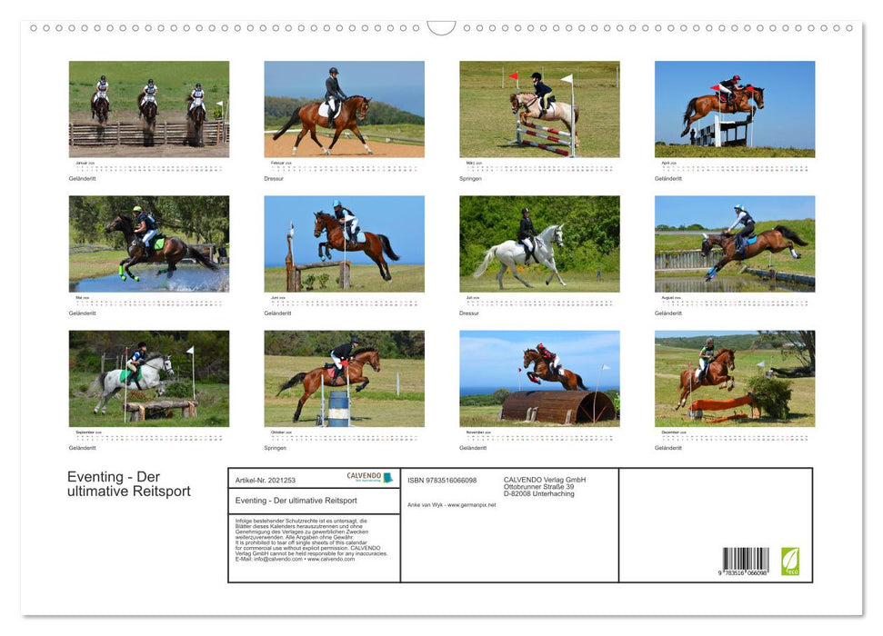Eventing - Der ultimative Reitsport (CALVENDO Wandkalender 2026)