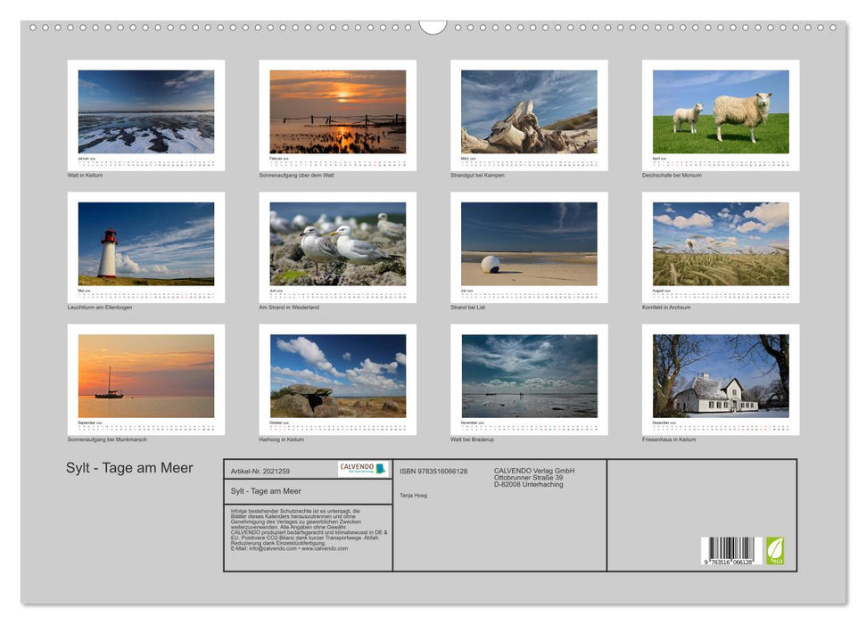 Sylt - Tage am Meer (CALVENDO Wandkalender 2026)