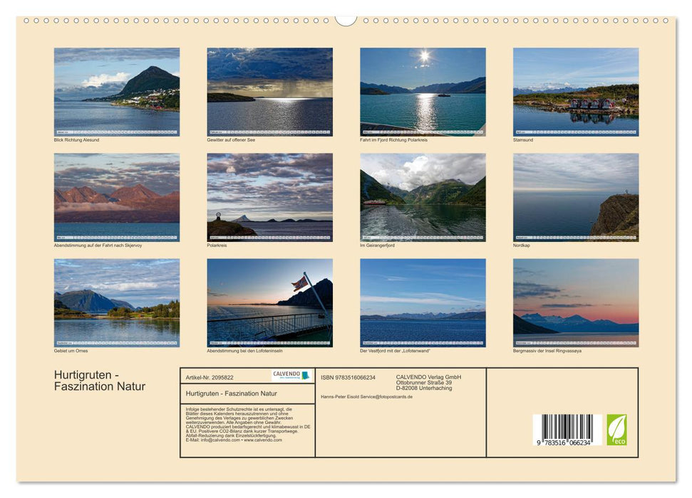 Hurtigruten - Faszination Natur (CALVENDO Premium Wandkalender 2026)