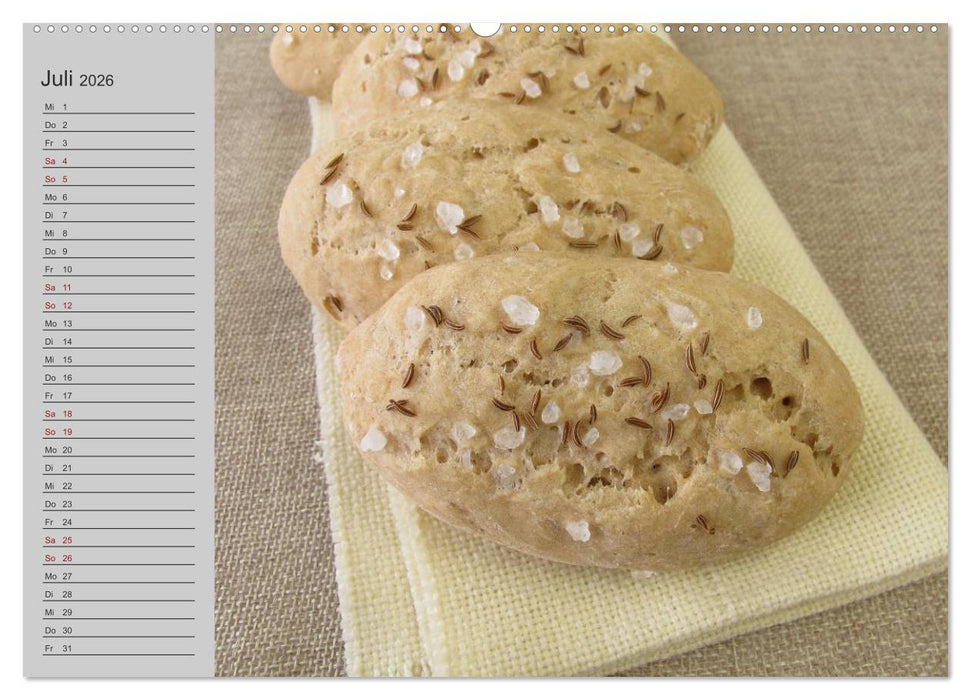 Frisch gebackene Brote und Brötchen (CALVENDO Premium Wandkalender 2026)
