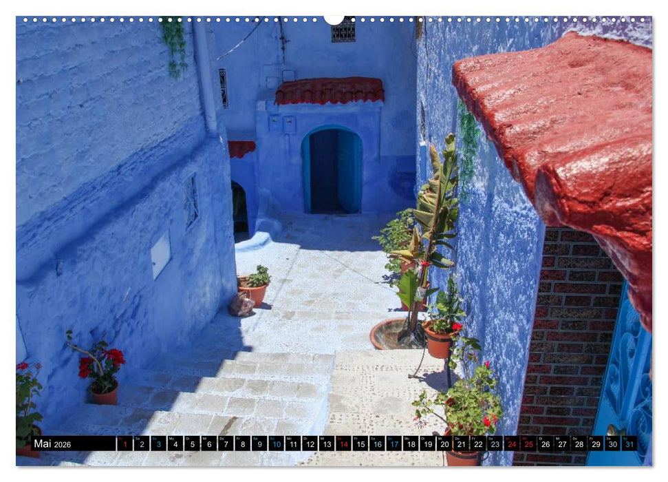 Chefchaouen - Sinfonie in Blau und Weiß (CALVENDO Premium Wandkalender 2026)