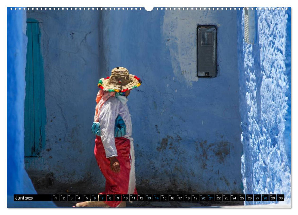 Chefchaouen - Sinfonie in Blau und Weiß (CALVENDO Premium Wandkalender 2026)