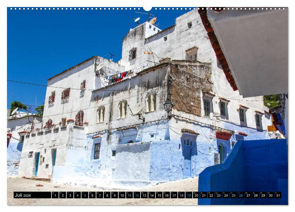 Chefchaouen - Sinfonie in Blau und Weiß (CALVENDO Premium Wandkalender 2026)