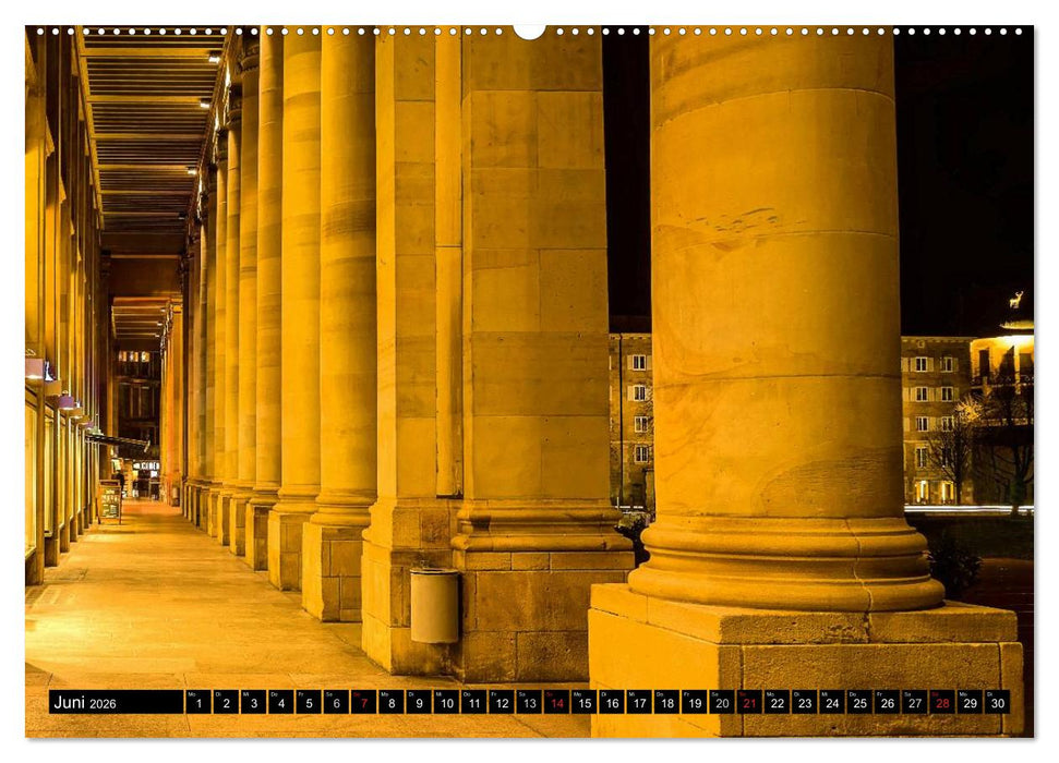 Stuttgart - Blue City Lights (CALVENDO Premium Wandkalender 2026)