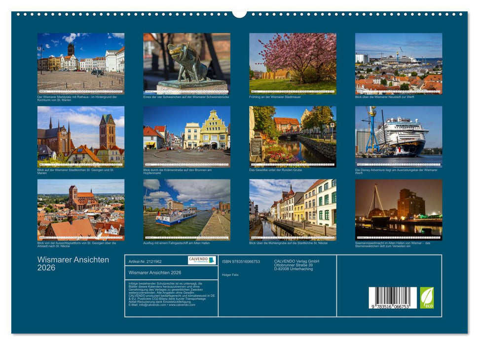 Wismarer Ansichten 2026 (CALVENDO Premium Wandkalender 2026)