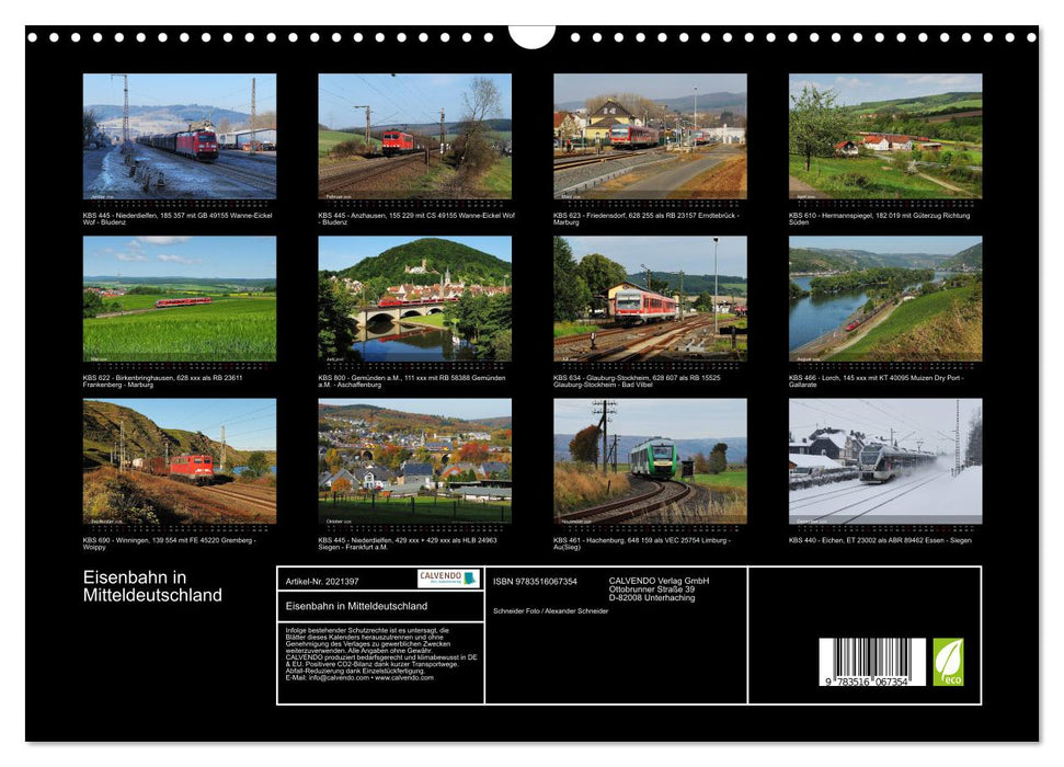 Eisenbahn in Mitteldeutschland (CALVENDO Wandkalender 2026)
