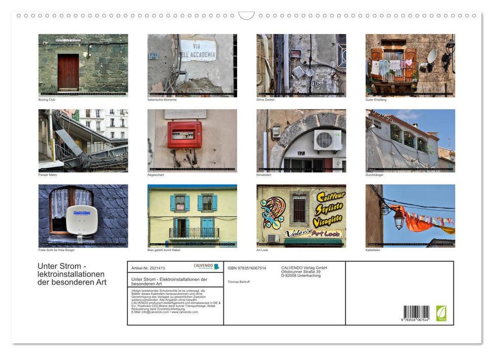 Unter Strom - Elektroinstallationen der besonderen Art (CALVENDO Wandkalender 2026)