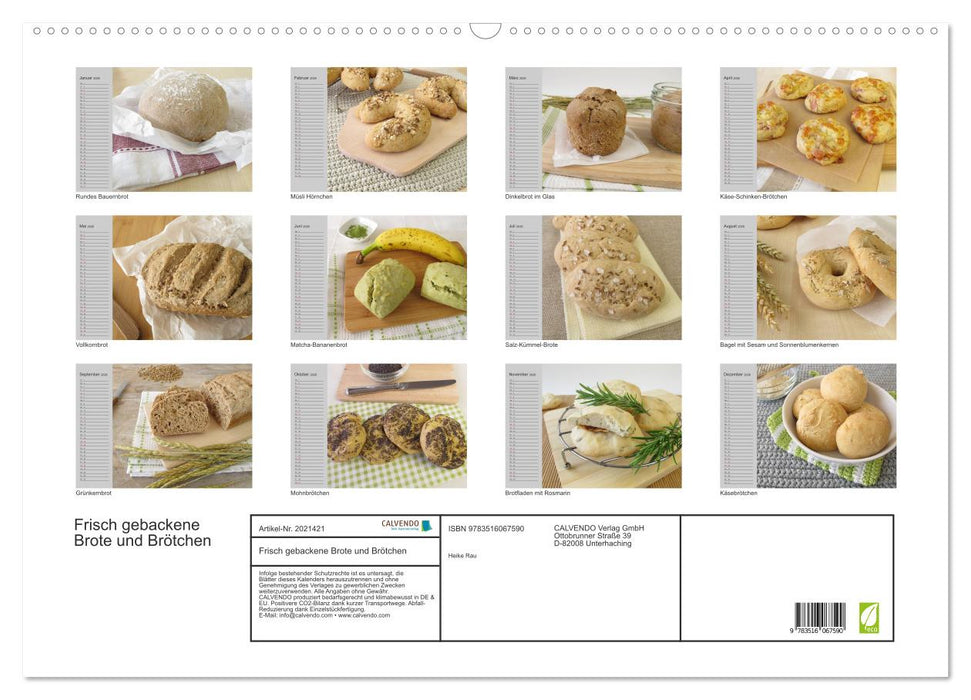 Frisch gebackene Brote und Brötchen (CALVENDO Wandkalender 2026)
