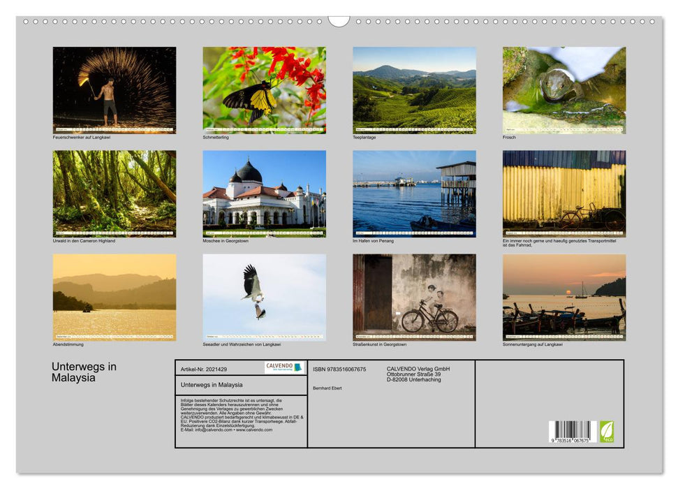 Unterwegs in Malaysia (CALVENDO Wandkalender 2026)