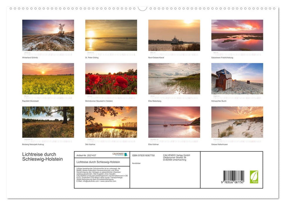 Lichtreise durch Schleswig-Holstein (CALVENDO Premium Wandkalender 2026)