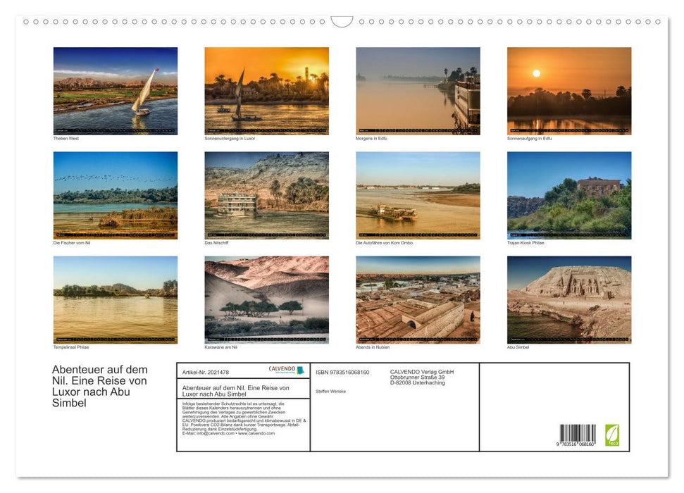 Abenteuer auf dem Nil. Eine Reise von Luxor nach Abu Simbel (CALVENDO Wandkalender 2026)