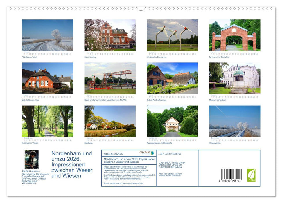 Nordenham und umzu 2026. Impressionen zwischen Weser und Wiesen (CALVENDO Premium Wandkalender 2026)