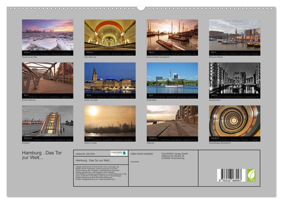 Hamburg . Das Tor zur Welt... (CALVENDO Premium Wandkalender 2026)