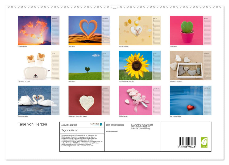 Tage von Herzen (CALVENDO Premium Wandkalender 2026)