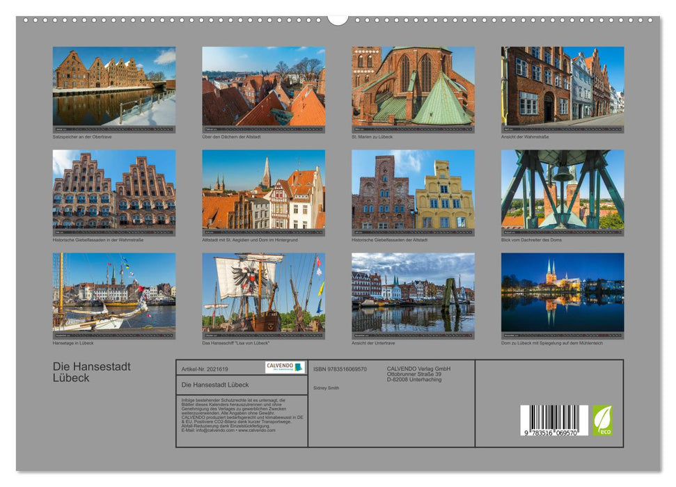 Die Hansestadt Lübeck (CALVENDO Premium Wandkalender 2026)