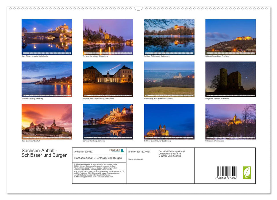 Sachsen-Anhalt - Schlösser und Burgen (CALVENDO Premium Wandkalender 2026)