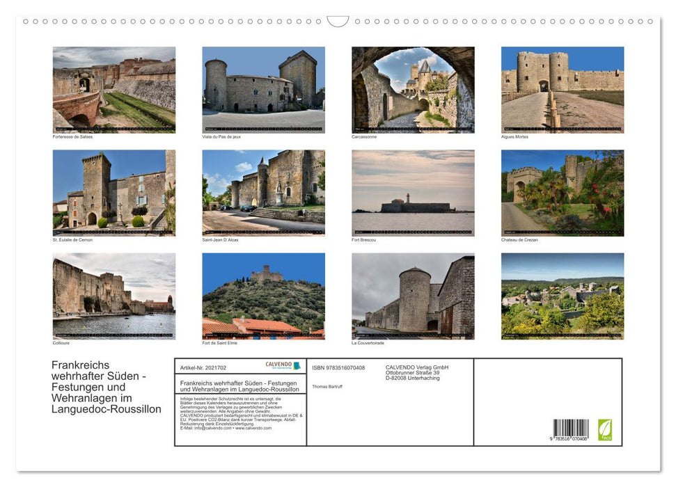 Frankreichs wehrhafter Süden - Festungen und Wehranlagen im Languedoc-Roussillon (CALVENDO Wandkalender 2026)