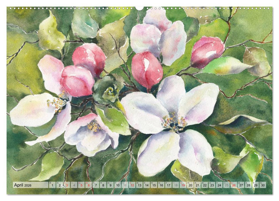 Jahreszeiten Aquarelle (CALVENDO Premium Wandkalender 2026)