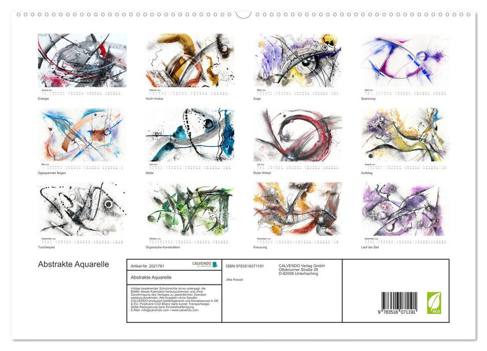 Abstrakte Aquarelle (CALVENDO Premium Wandkalender 2026)