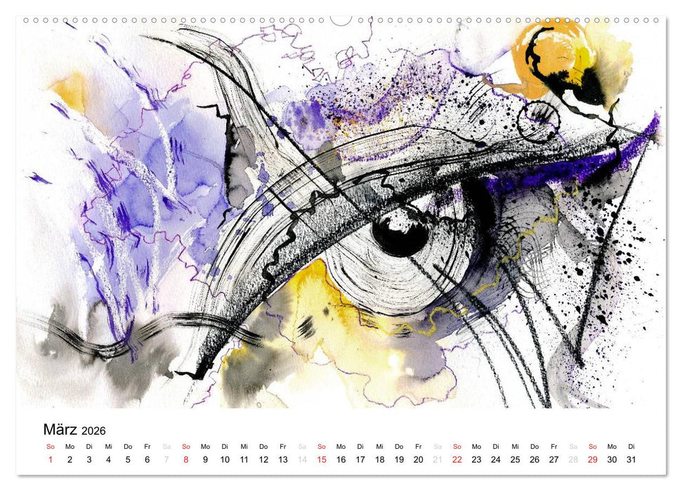 Abstrakte Aquarelle (CALVENDO Premium Wandkalender 2026)