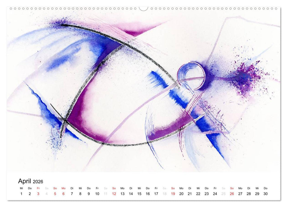 Abstrakte Aquarelle (CALVENDO Premium Wandkalender 2026)