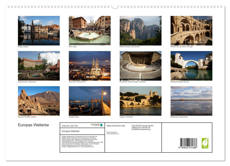 Europas Welterbe (CALVENDO Premium Wandkalender 2026)