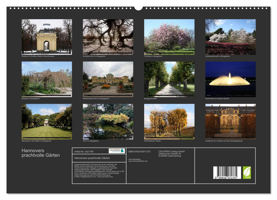 Hannovers prachtvolle Gärten (CALVENDO Premium Wandkalender 2026)