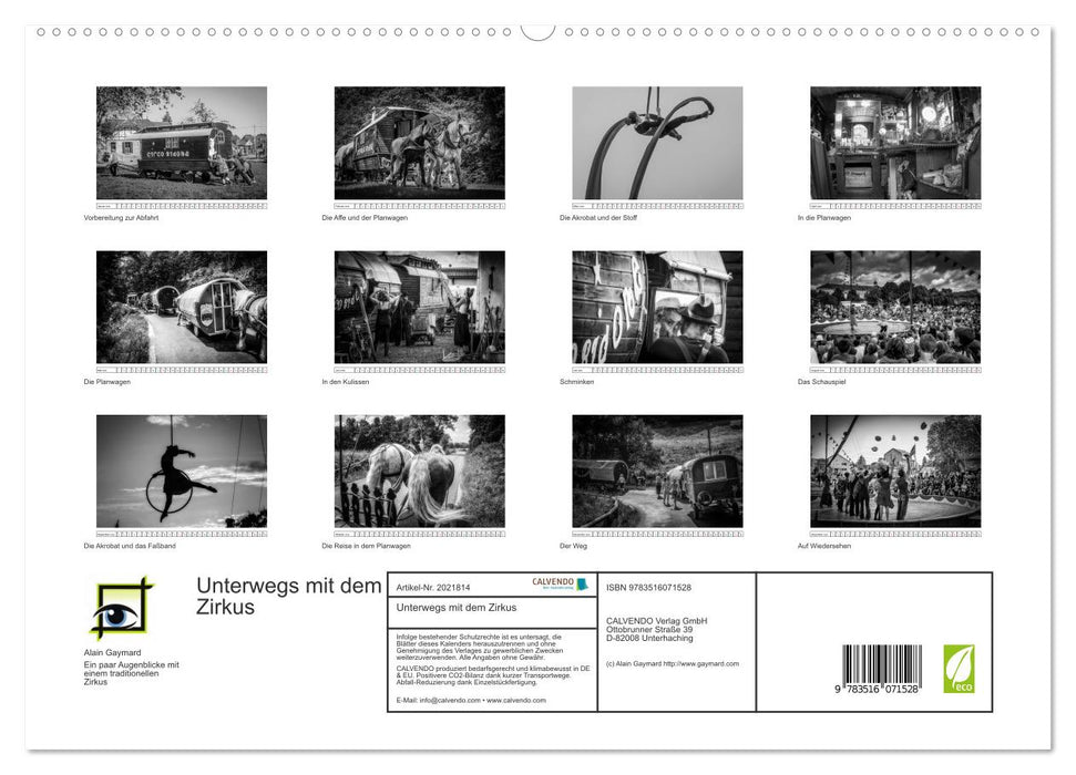 Unterwegs mit dem Zirkus (CALVENDO Premium Wandkalender 2026)