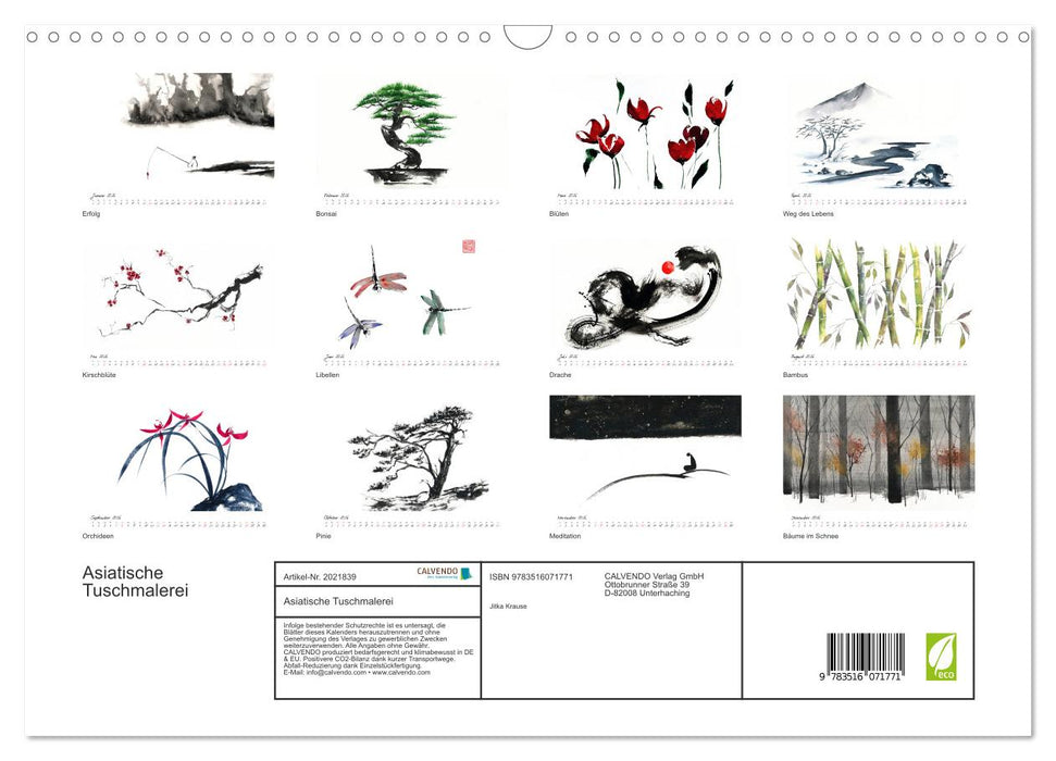 Asiatische Tuschmalerei (CALVENDO Wandkalender 2026)