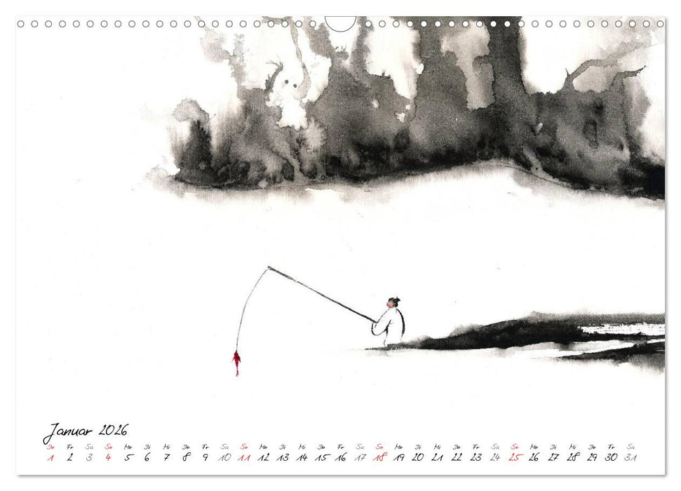Asiatische Tuschmalerei (CALVENDO Wandkalender 2026)