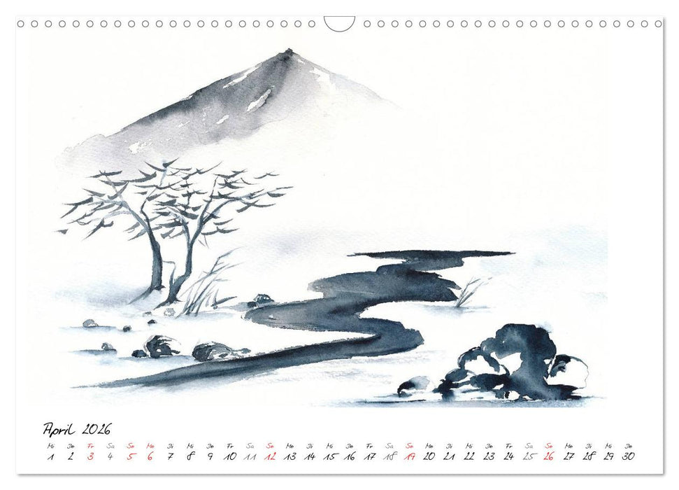 Asiatische Tuschmalerei (CALVENDO Wandkalender 2026)