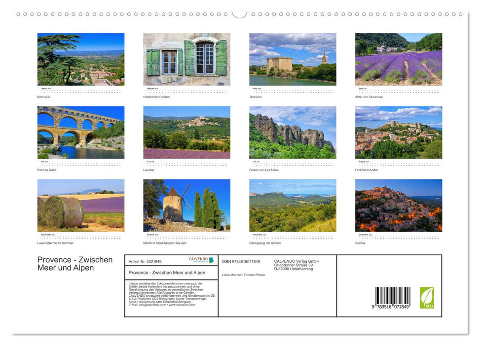 Provence - Zwischen Meer und Alpen (CALVENDO Premium Wandkalender 2026)