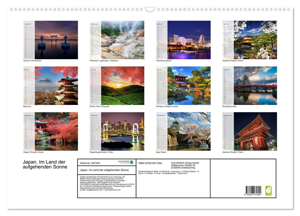 Japan. Im Land der aufgehenden Sonne (CALVENDO Wandkalender 2026)