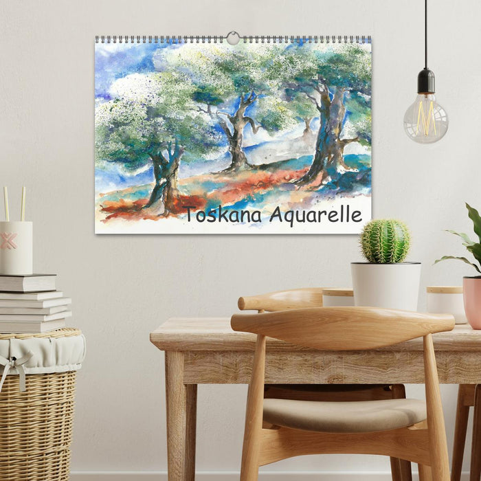 Toskana Aquarelle (CALVENDO Wandkalender 2026)