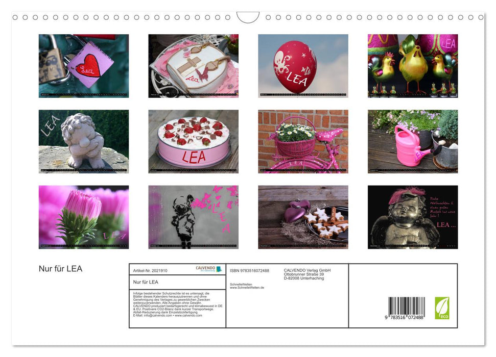 Nur für LEA (CALVENDO Wandkalender 2026)