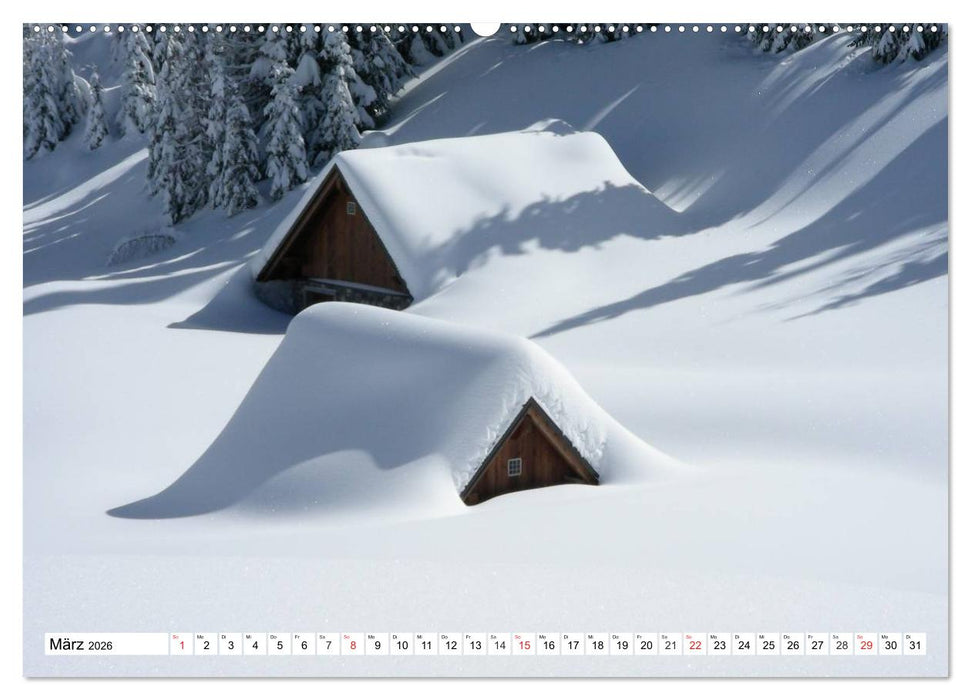 Wintermärchen Landschaften im Schnee (CALVENDO Premium Wandkalender 2026)