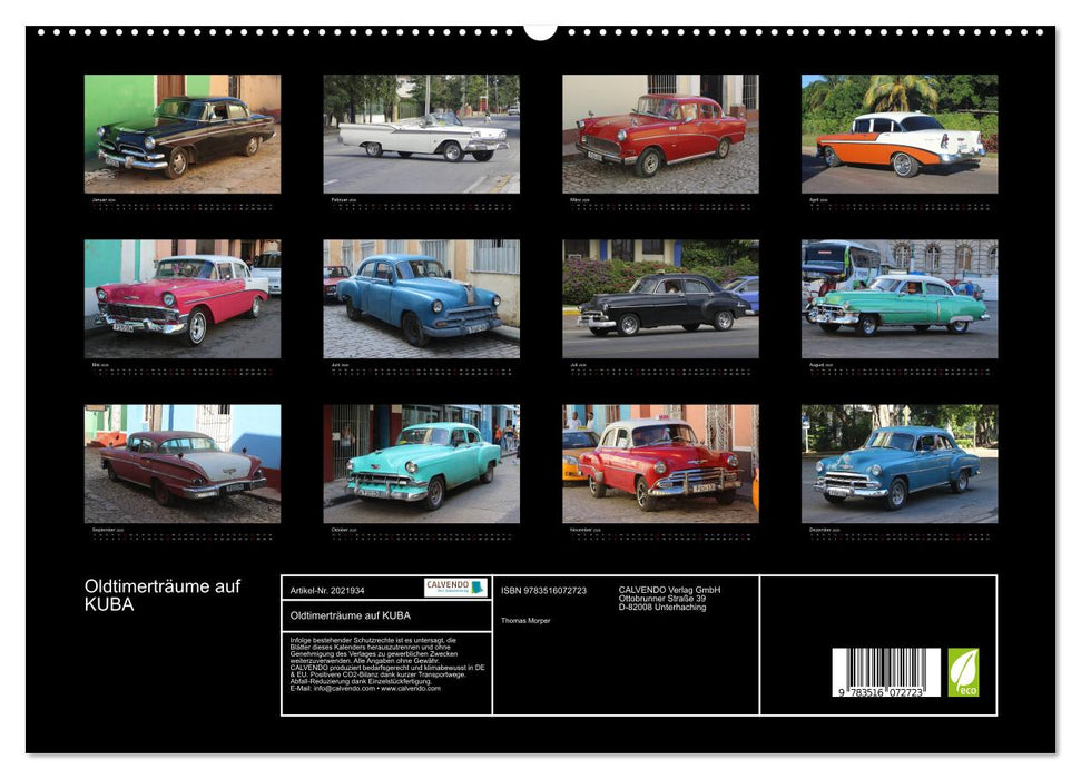 Oldtimerträume auf KUBA (CALVENDO Premium Wandkalender 2026)