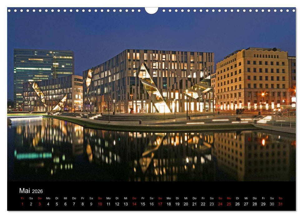 Düsseldorf Abendstimmungen und Nachtansichten (CALVENDO Wandkalender 2026)