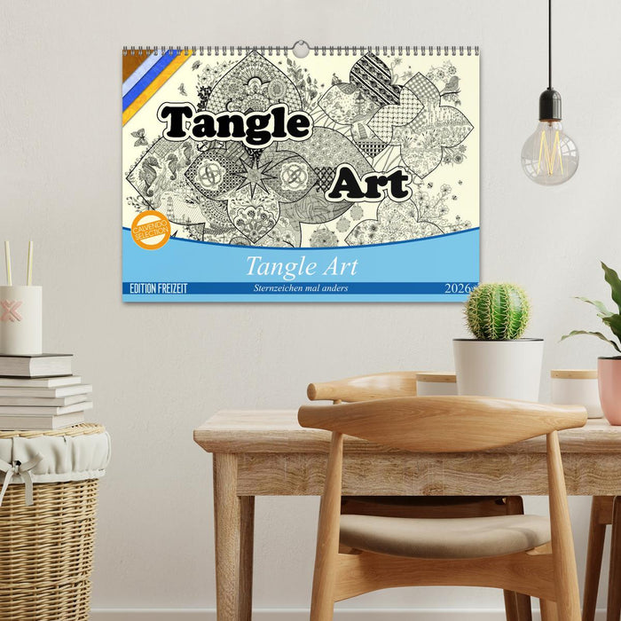 Tangle-Art, Sternzeichen mal anders (CALVENDO Wandkalender 2026)