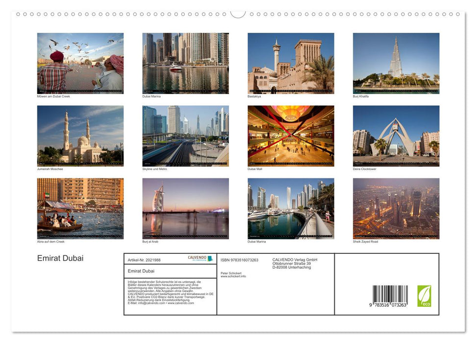 Emirat Dubai (CALVENDO Premium Wandkalender 2026)