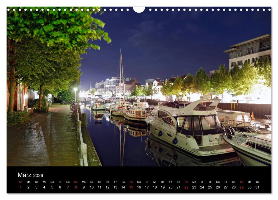 Oldenburg bei Nacht (CALVENDO Wandkalender 2026)