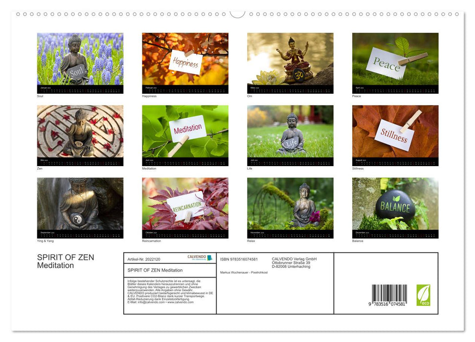 SPIRIT OF ZEN Meditation (CALVENDO Premium Wandkalender 2026)