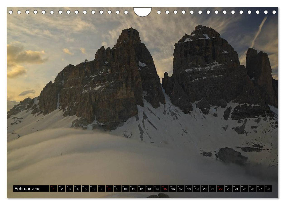 Die Drei Zinnen - Unesco Weltnaturerbe (CALVENDO Wandkalender 2026)